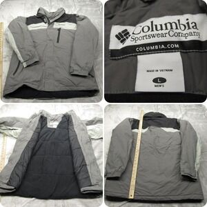 Columbia Jacket Mens Large Gray Fleece Lined Insulated Waterproof‎ Full Zip